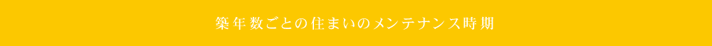 築年数ごとの住まいのメンテナンス時期