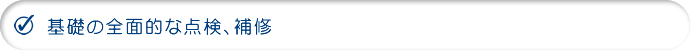 基礎の全面的な点検、補修