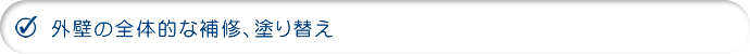 外壁の全体的な補修、塗り替え